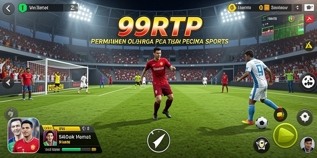 Tampilan utama gameplay 99RTP dengan aksi olahraga yang mendebarkan.