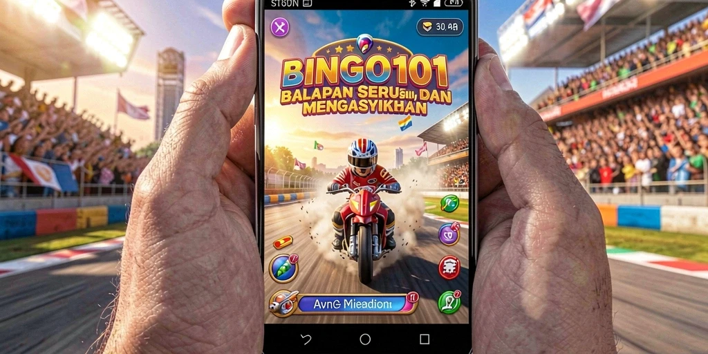 Tampilan balapan seru di <strong>BINGO101</strong> dengan grafik menakjubkan.
