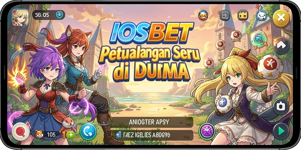 Tampilan aksi seru dalam gameplay IOSBET dengan karakter-karakter Anime.