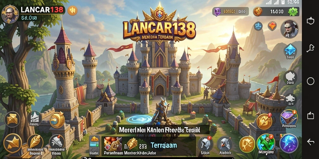 Tampilan gameplay seru di LANCAR138 dengan grafis menara yang menarik.