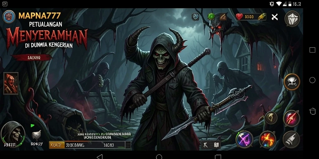 Tampilan gameplay seram dengan suasana mencekam dan visual yang menakutkan.