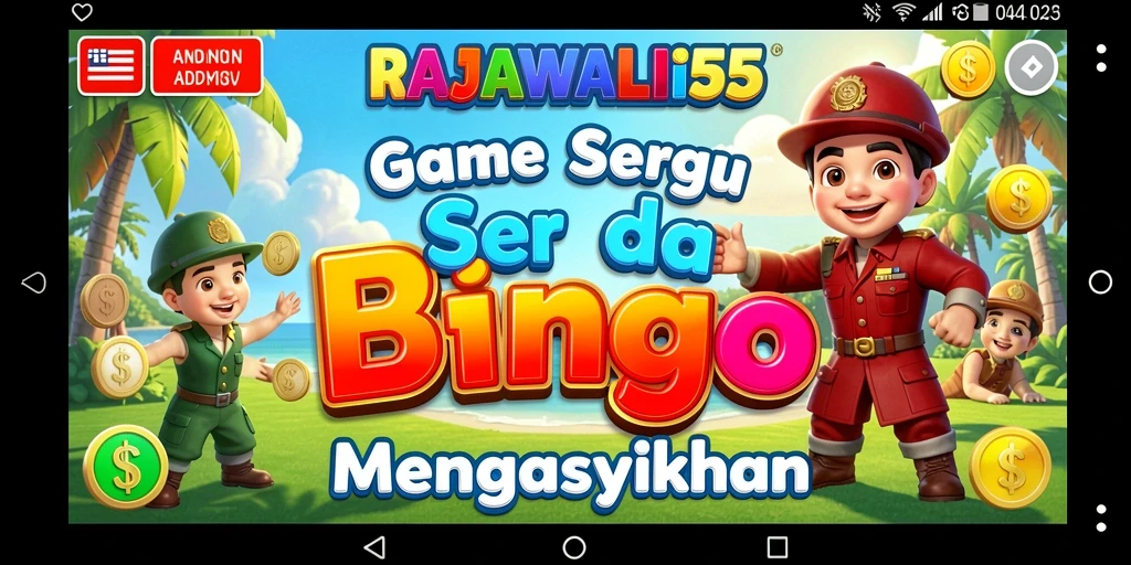 Tampilan gameplay seru di RAJAWALI55 dengan banyak pemain Bingo.
