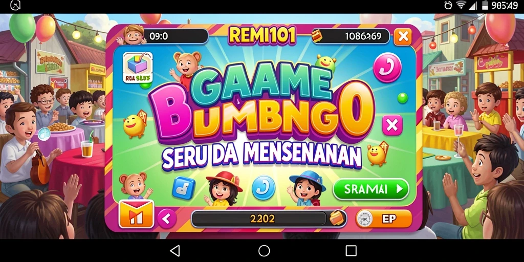 Screenshot utama game Bingo REMI101 dengan tampilan menarik dan interaksi seru.