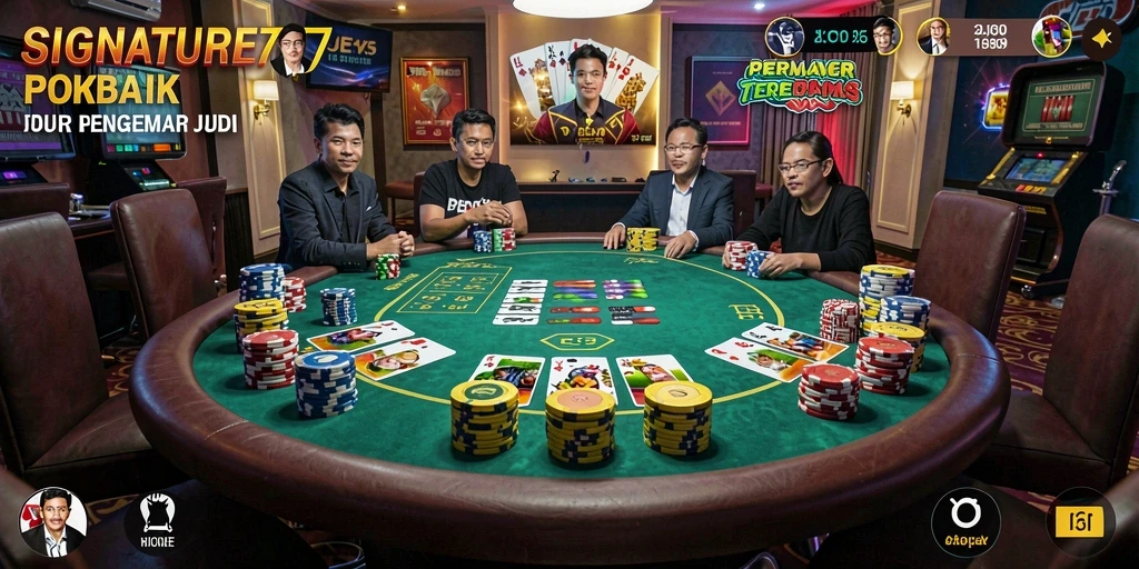 Tampilan permainan Poker yang mendebarkan di SIGNATURE77.